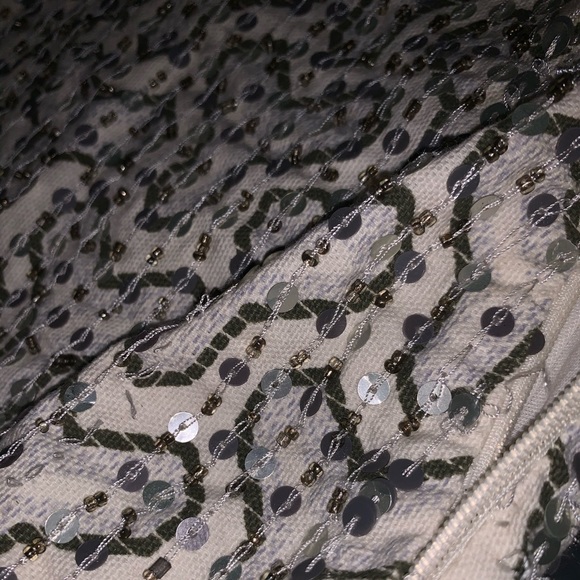 Zara White and Orange Beaded Sequin Mini Skirt - Picture 5 of 8